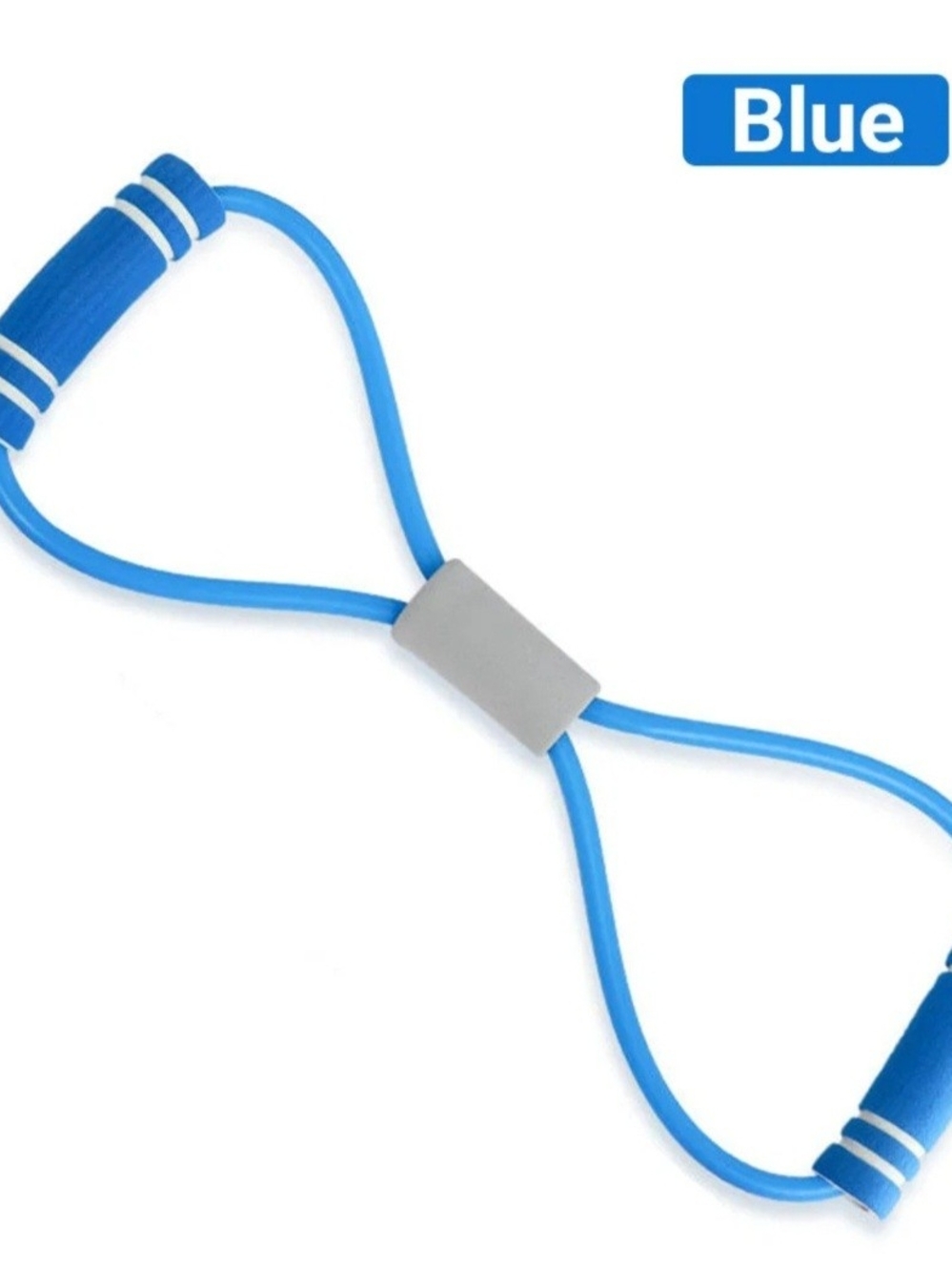 Yoga Blue Resistance Band Exercise Rope - Comfortable Foam Handles Unisex
